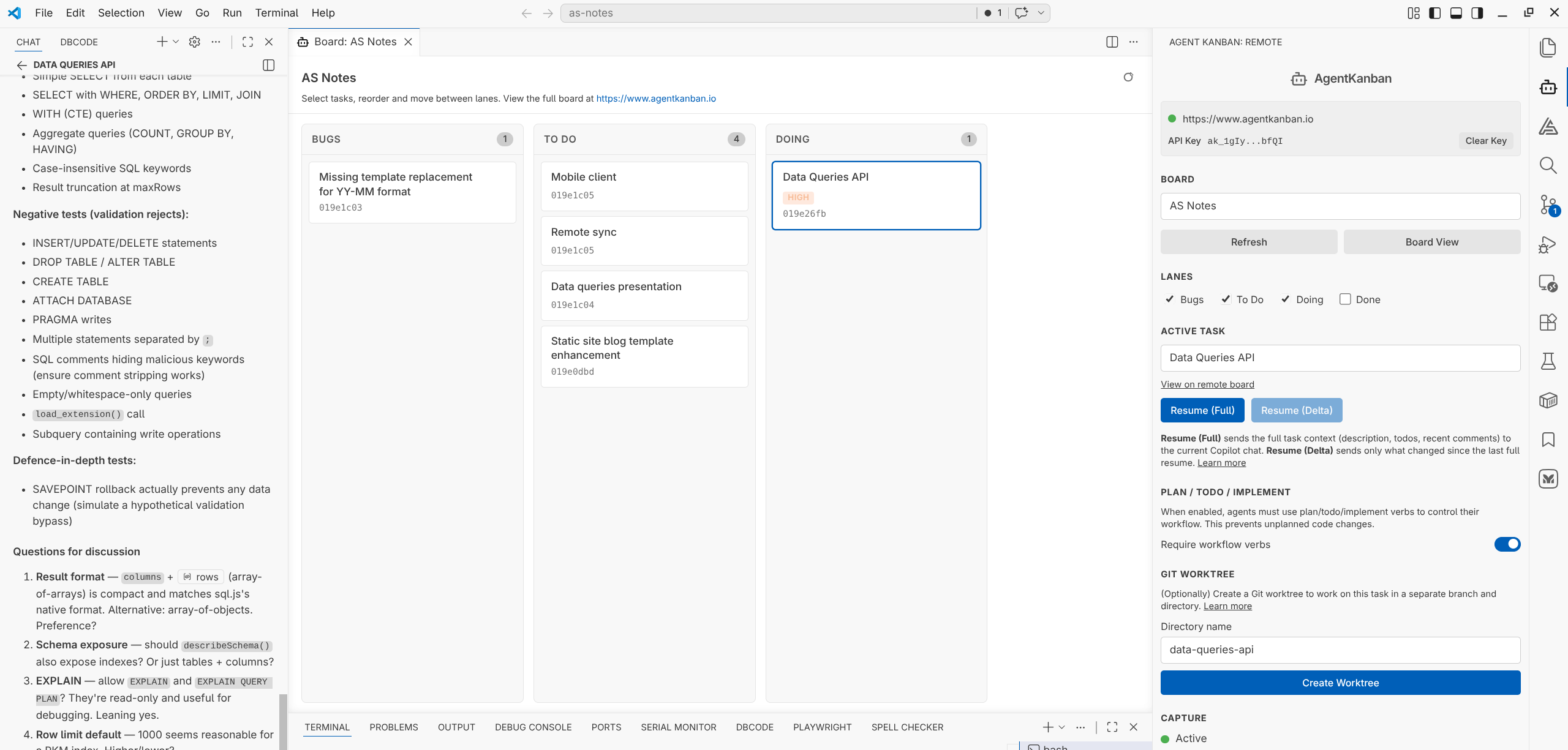 AgentKanban VS Code sidebar and local board view